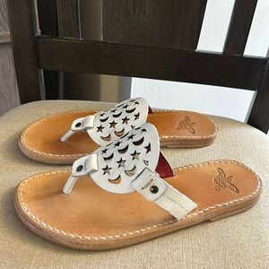 Freebird Women’s Vallarta Leather Moon Stars Celestial Sandals White Size 8